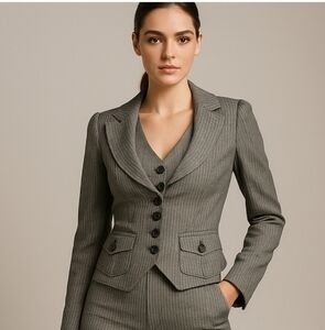 Modern Tailored Pinstripe Power Blazer